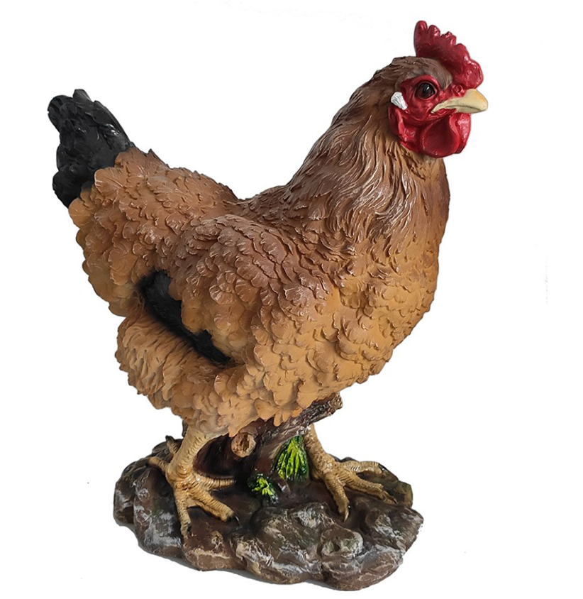 Фигура декор "Курица" (рыжая), H35 см