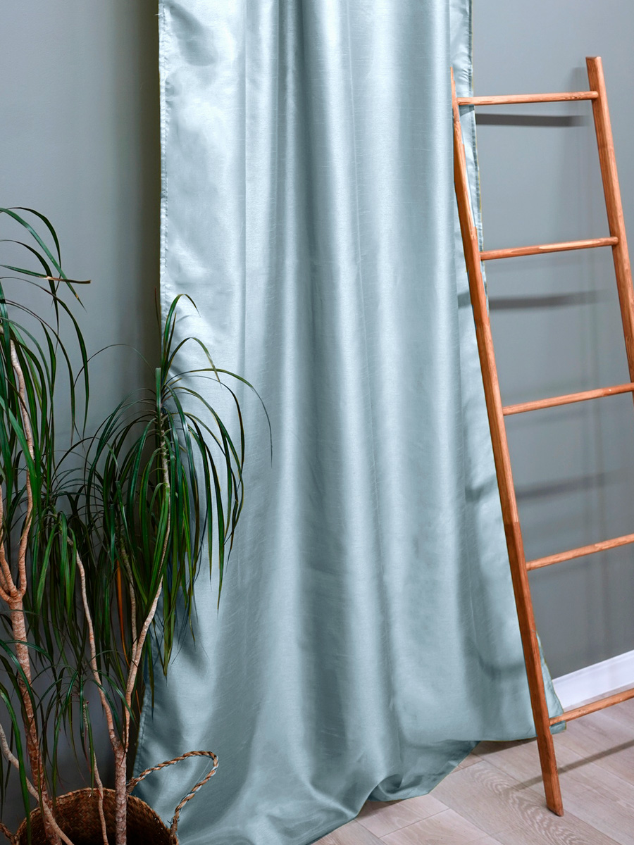 *Шторы портьер. жаккард БАМБУК однот.JYP111 серый 190*260 2шт. 100936