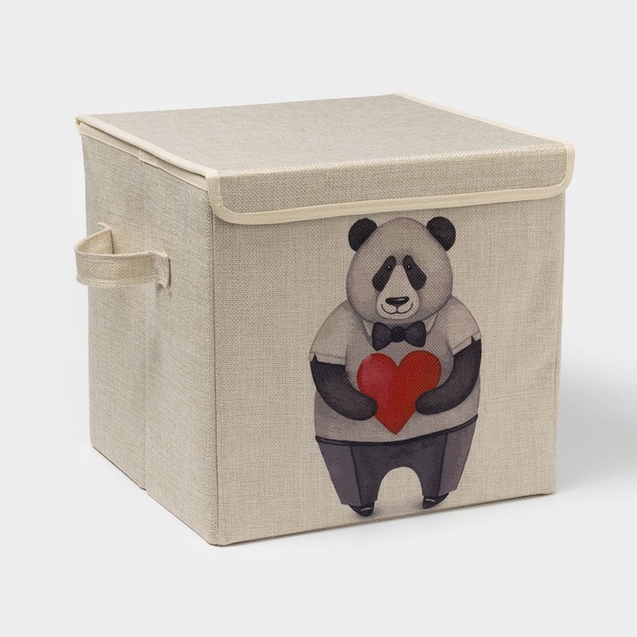 Короб стел. д/хран. с крышкой «Влюблённая панда», 30*30*28,5см 4585626