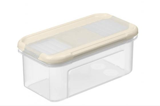 Емкость для сыпучих продуктов "Modena" прямоугольная 0,75л с дозатором (светло-бежевый)