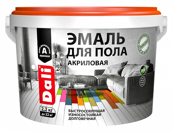 Эмаль для пола DALI, акриловая, красное дерево, 2,2кг