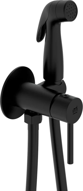 *Смеситель встр. с гигиен. душем, черный матовый, Tidy, Milardo, 001BLR0M08