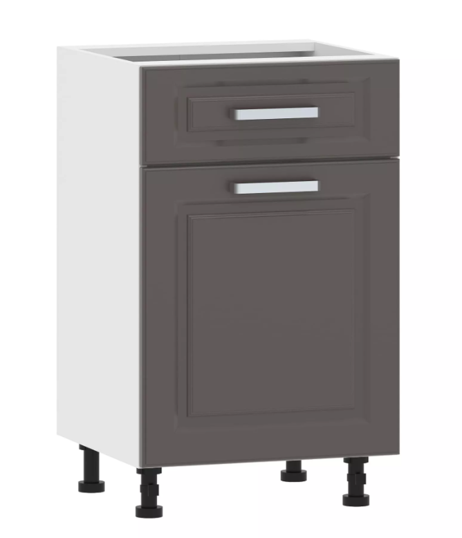 Тумба кухонная со столеш. 100.08 500 "Вокс" Софт графит, Белый 1 ящик 1 дверь 100.08 500