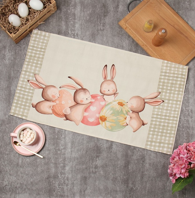 Полотенце "Этель" Зайчата 40*73см 100% хл саржа 10226791