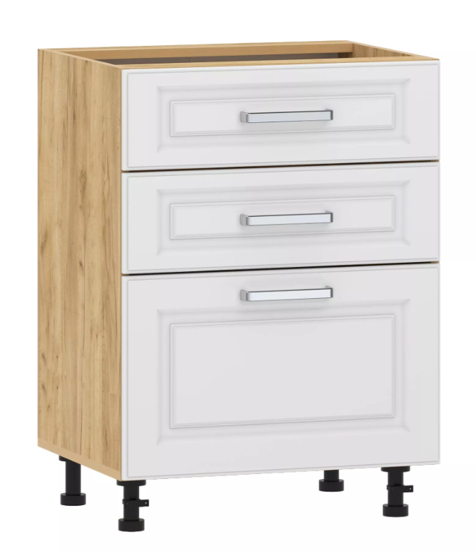 Тумба кухонная "Вокс" 100.06 600 (Меренга, Дуб Крафт Золотой) без столешницы