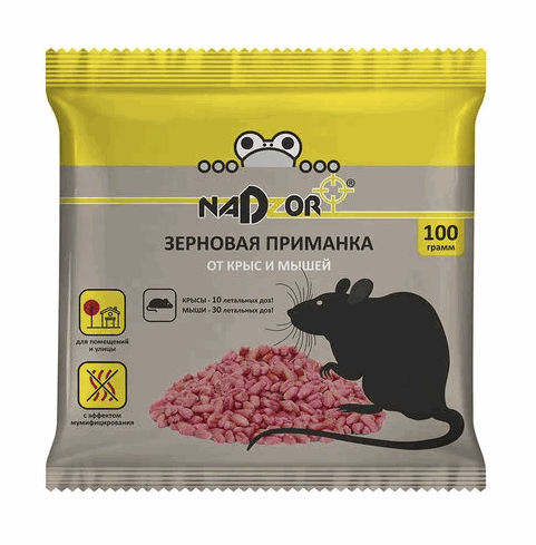 Приманка зерновая от мышей и крыс 100г Nadzor/50 NASA367