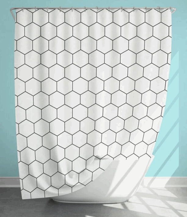 Штора для ванной с принтом "Гекса", 180*180см 77183