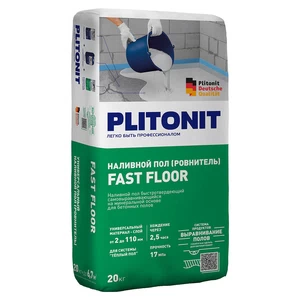 Ровнитель Плитонит FastFloor быстротверд.самовырав. д/груб. и финиш.выравн. 20кг