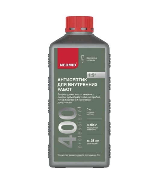 Деревозащитный состав д/внутрен. работ 1кг, конц. 1:5 Неомид 400