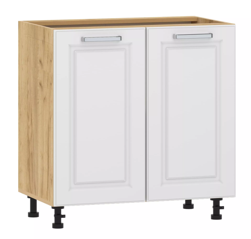 Тумба кухонная "Вокс" 100.02 800 (Меренга, Дуб Крафт Золотой) без столешницы