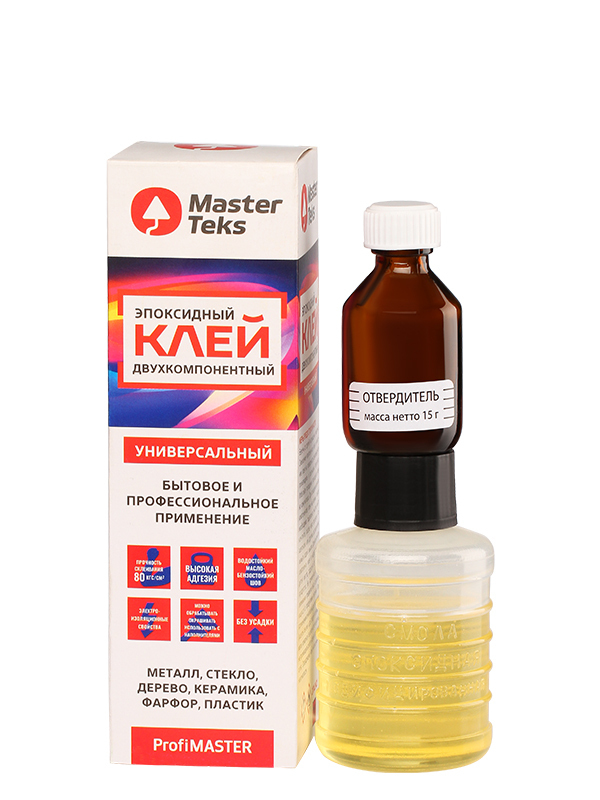 Клей эпоксидный двухкомпонентный MasterTeks ProfiMaster универсальный 140 гр
