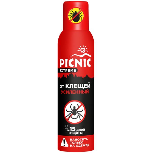 Аэрозоль от всех видов летающих насекомых и клещей Picnic Extreme 150мл д 35%  08-047