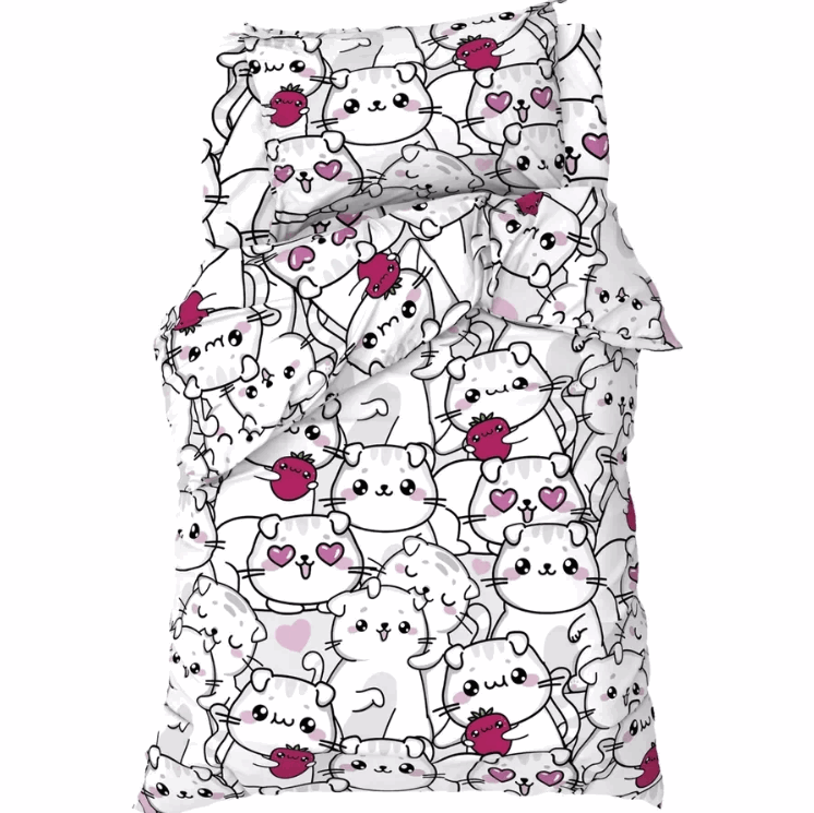 КПБ "Этель"  1,5сп Sweet cats 143*215 см, 150*214 см, 50*70 см -1 шт, 100% хл, бязь 7582919
