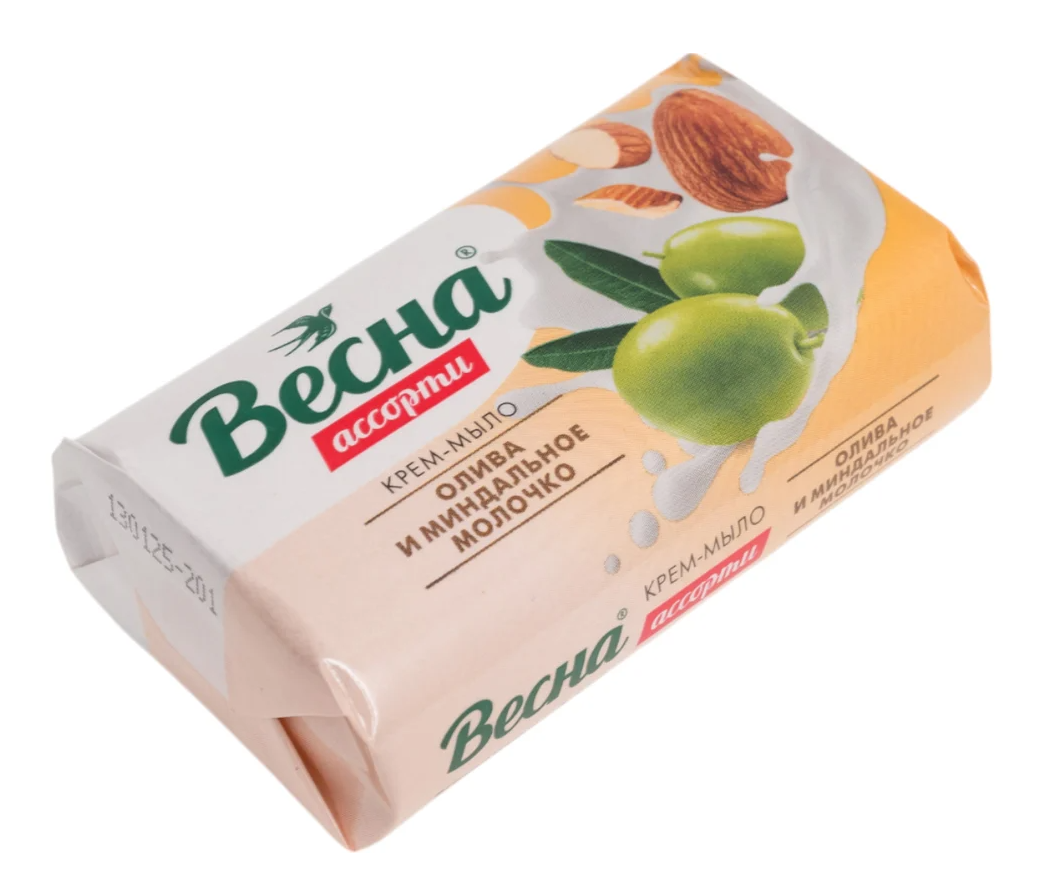 Мыло "Весна" Ассорти олива и миндал. молочко 90гр.