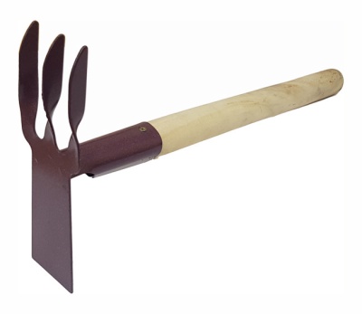 Мотыжка комбинир. 3-х зубая с лопаткой с чер.