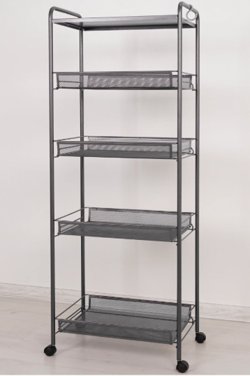 Этажерка Ладья 35 КС  колесики и столешница Графит (450*300*1190) 