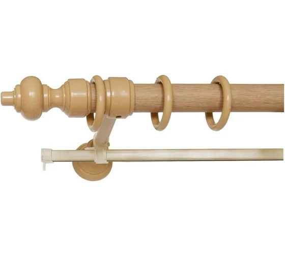 Карниз кругл. с дерев. фурн. 28мм НАТУР 2ряд. ЗАЖ./КР 120см