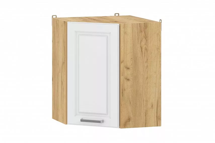 Шкаф навесной угловой "Вокс" 100.34 (Меренга, Дуб Крафт Золотой) без столешницы