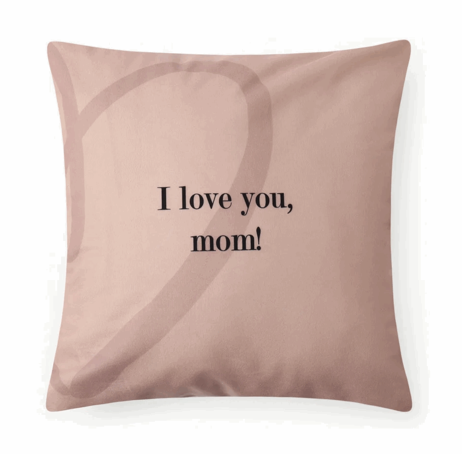 Чехол на подушку Этель "Love you, mom", 40*40 см, 100 п\э, велюр 10440205