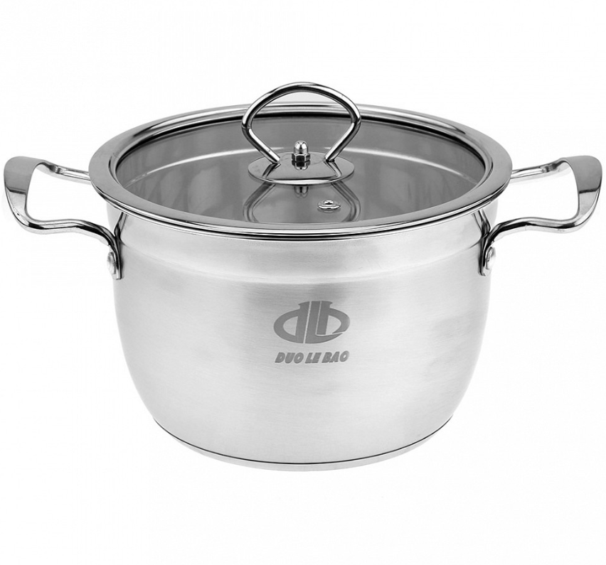 Кастрюля нерж 2,8л "Аксай" д19.5см h12,5см s0,35мм мат/полир. ст/кр мет/руч с/ТРС 0,5см GF0420