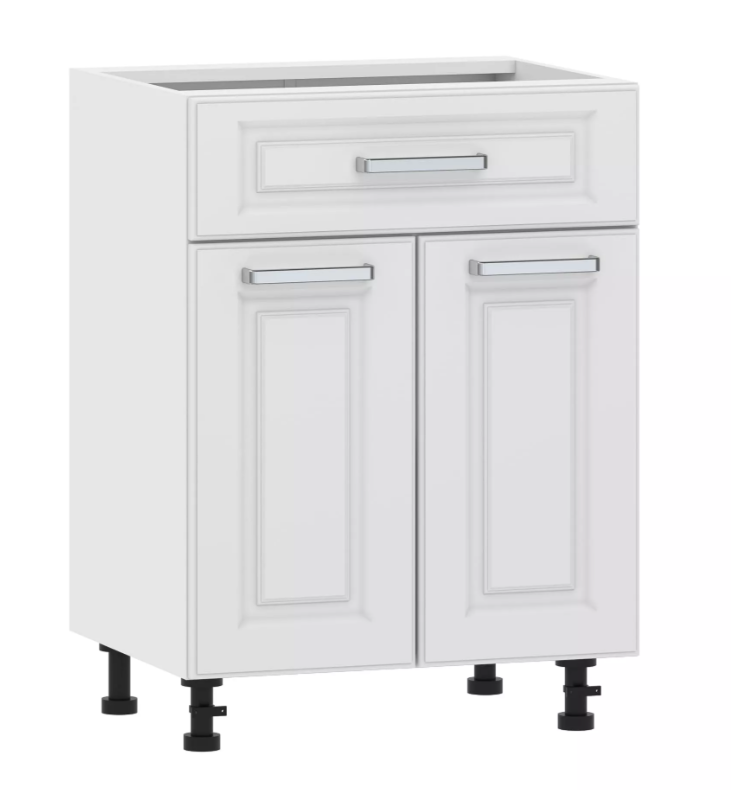 Тумба кухонная со столеш. 100.09 600 "Вокс" Меренга, Белый 1 ящик 2 двери 100.09 600