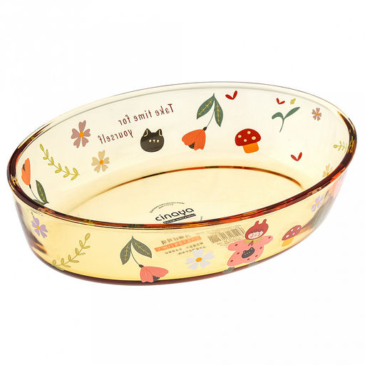 Форма ст д/запекания 1,5л 25,8*18,3см h6см овал боросилик./стекло с/дек "Машины мечты"  412А