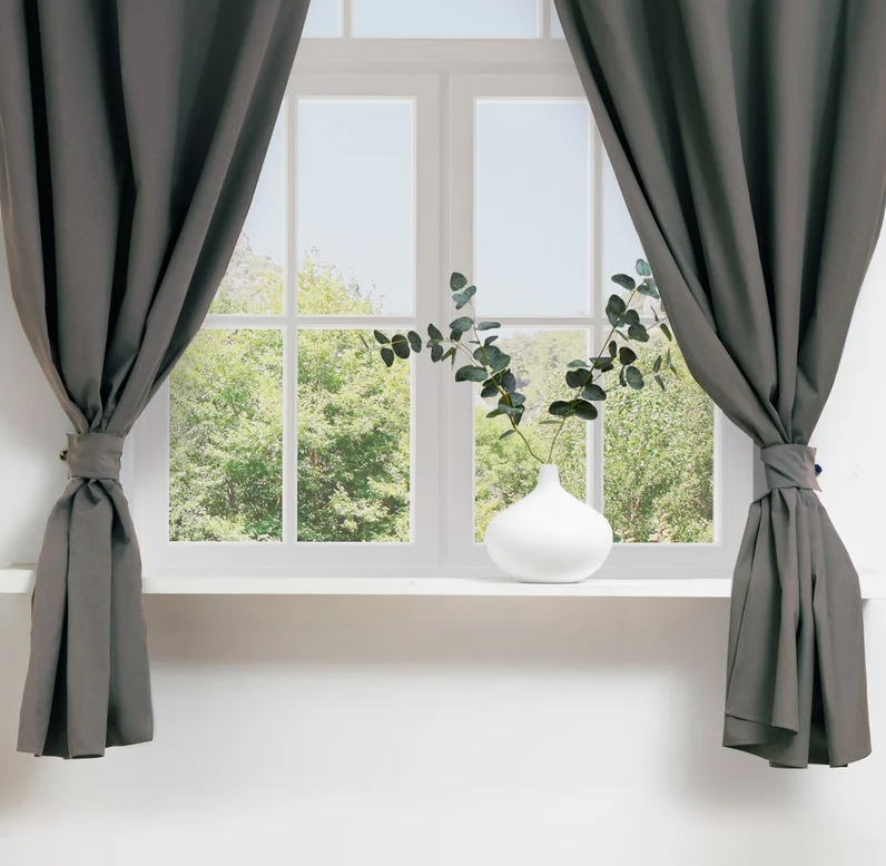 Комплект штор д/кухни с подхватами ЭТЕЛЬ Kitchen серый 150*180см - 2 шт 7865994