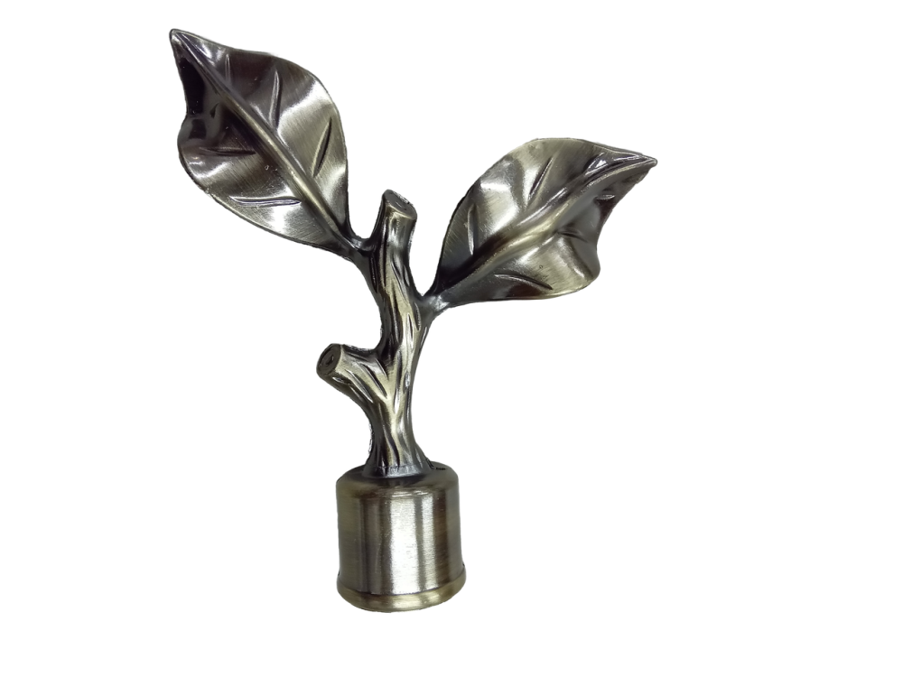 ***Наконечник 25мм ковка люкс Ветка Сатин-хром (пара)