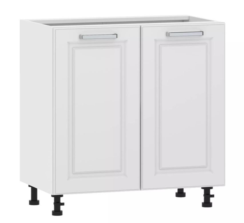 Тумба кухонная со столеш. 100.02 800 "Вокс" Меренга, Белый 2 двери 100.02 800