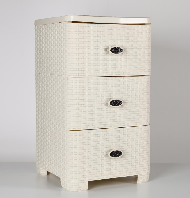 Комод "Плетенка" 4-х секц. широкий (сл.кость ) М-4059