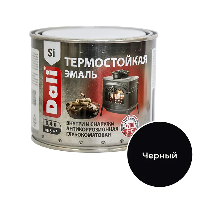 Эмаль DALI термостойкая 0,4л черный