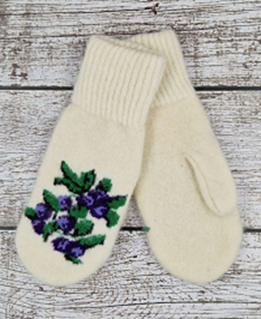 Варежки шерстяные "Черника" жен. 300105