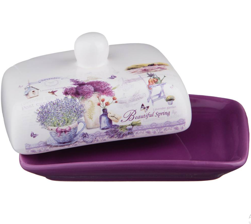 Масленка AGNESS "ЛАВАНДОВАЯ ВЕСНА" 17*12,5*9см 358-1104