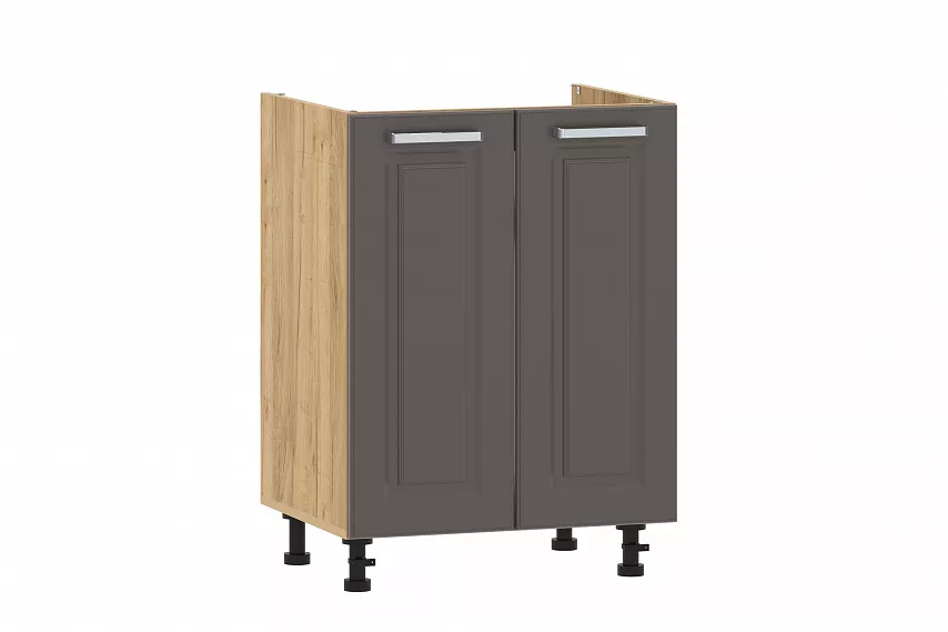 Тумба под мойку "Вокс" 100.04 600 (Софт Графит, Дуб Крафт Золотой) без столешницы