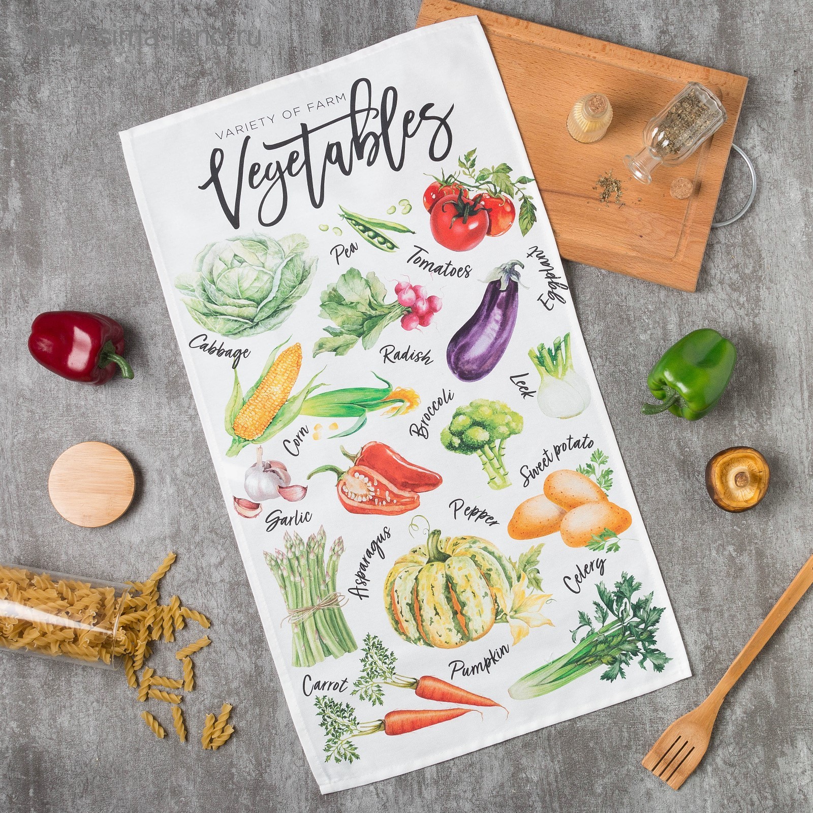 Полотенце кухонное "Веган" 40*73 см 100% хл саржа   4682703