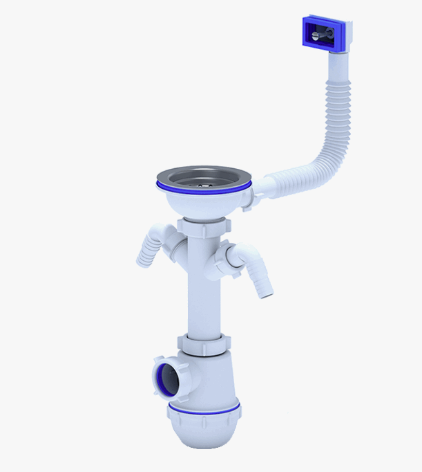 Сифон ANI Грот 3 1/2*40 с 2-мя носами и перел. д/мойки А0146