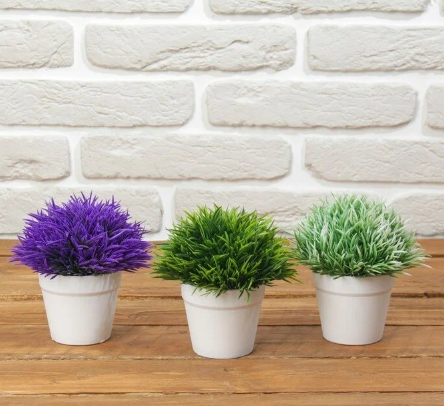 Бонсай "Цветная травка" 12 см микс 1659305