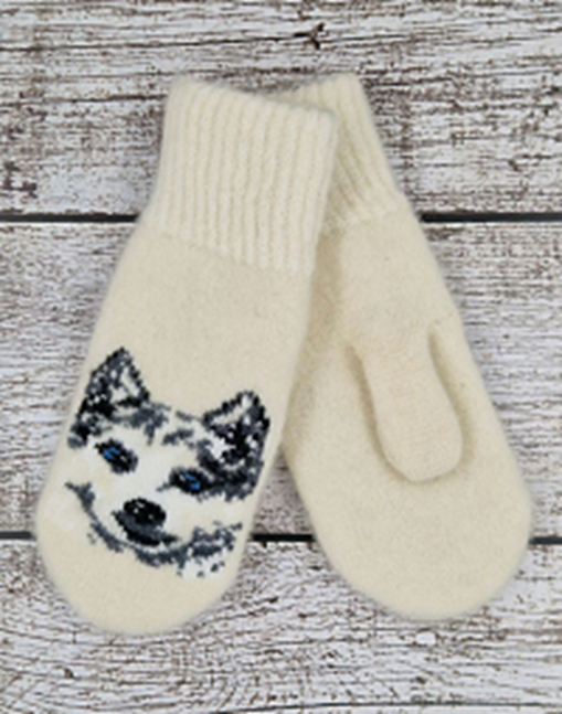 Варежки шерстяные "Хаски" жен. 300107