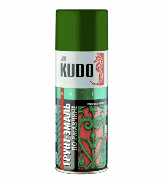 Грунт-эмаль по ржавчине зеленая 520мл KUDO 12шт/уп KU-316002