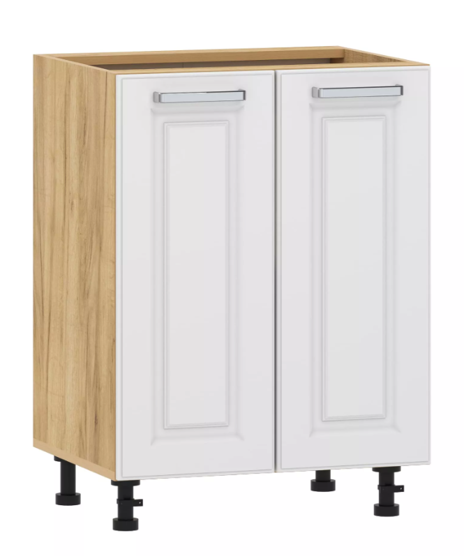 Тумба кухонная "Вокс" 100.02 600 (Меренга, Дуб Крафт Золотой) без столешницы