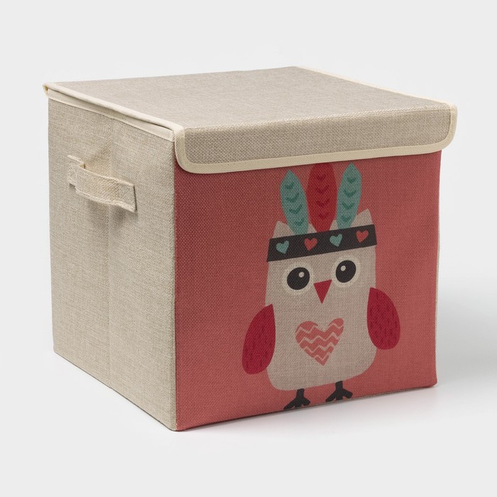 Короб для хранения с крышкой 29*29*28,5 см "Совушка-индеец"   3692712