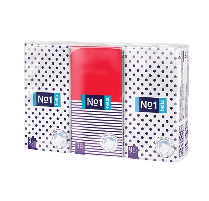 Платочки носовые Белла 4-х слойные гигиенич. 