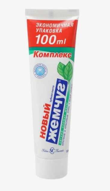 З/Паста Жемчуг Комплекс Легкий  аромат мяты 100мл/136гр