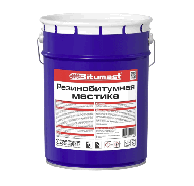 Мастика резинобитумная 5л Bitumast