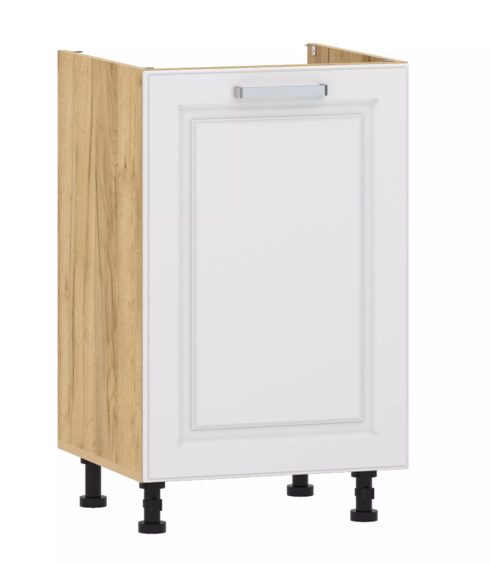 Тумба под мойку "Вокс" 100.03 500 (Меренга, Дуб Крафт Золотой) без столешницы