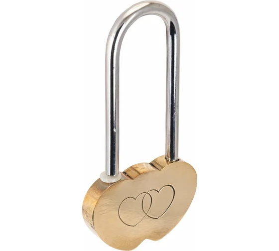 *Замок навесной АЛЛЮР сувенирн.СЕРДЕЧКО латунь блист.2 декор.ключа