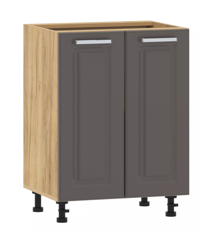 Тумба кухонная "Вокс" 100.02 600 (Софт Графит, Дуб Крафт Золотой) без столешницы