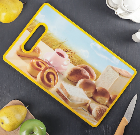 Доска разделочная пластиковая 37*23см "Булочки"