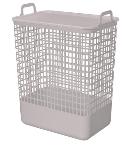 Корзина для белья "KOBO" 35л 380*262*500мм, с крышкой светло-беж.