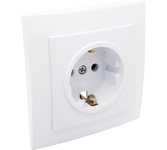 Розетка Nilson TOURAN EKO Thema СУ 1 мест. бел. (земля)